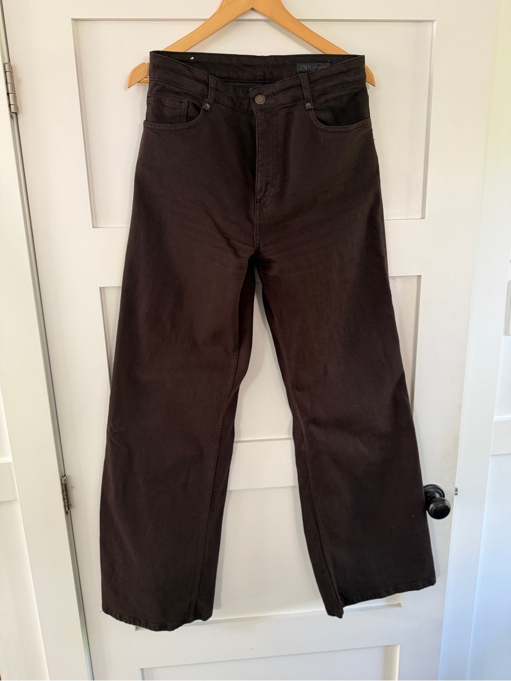 ZARA Viral Wide Leg Jeans | Chocolate Brown | High Rise | Size 8 (Fits 10)